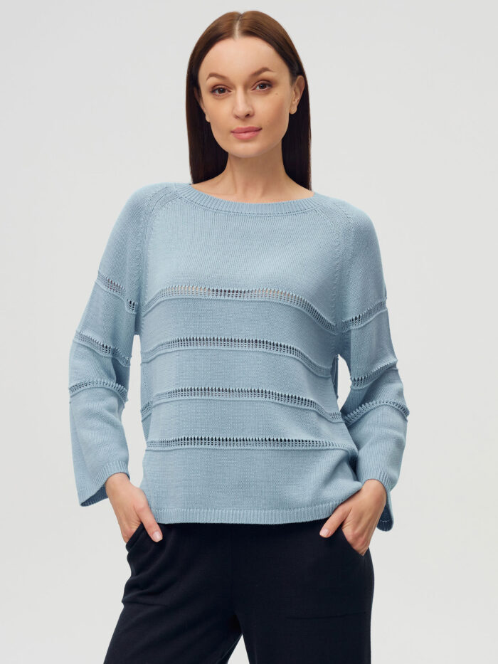 ДЖЕМПЕР БЛАКИТНИЙ з перфорованими вставками 5051