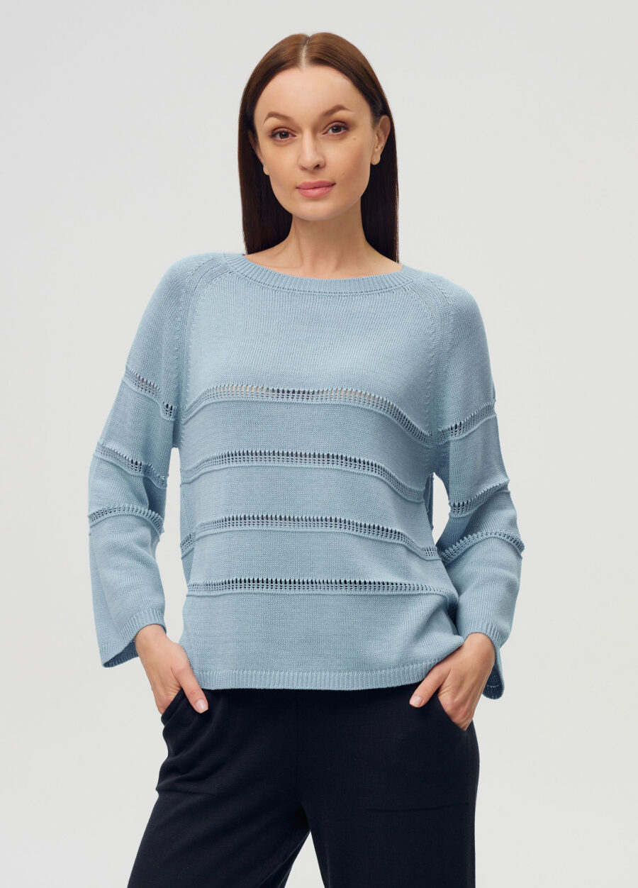 ДЖЕМПЕР БЛАКИТНИЙ з перфорованими вставками 5051-Весна-Літо_Колекції_1