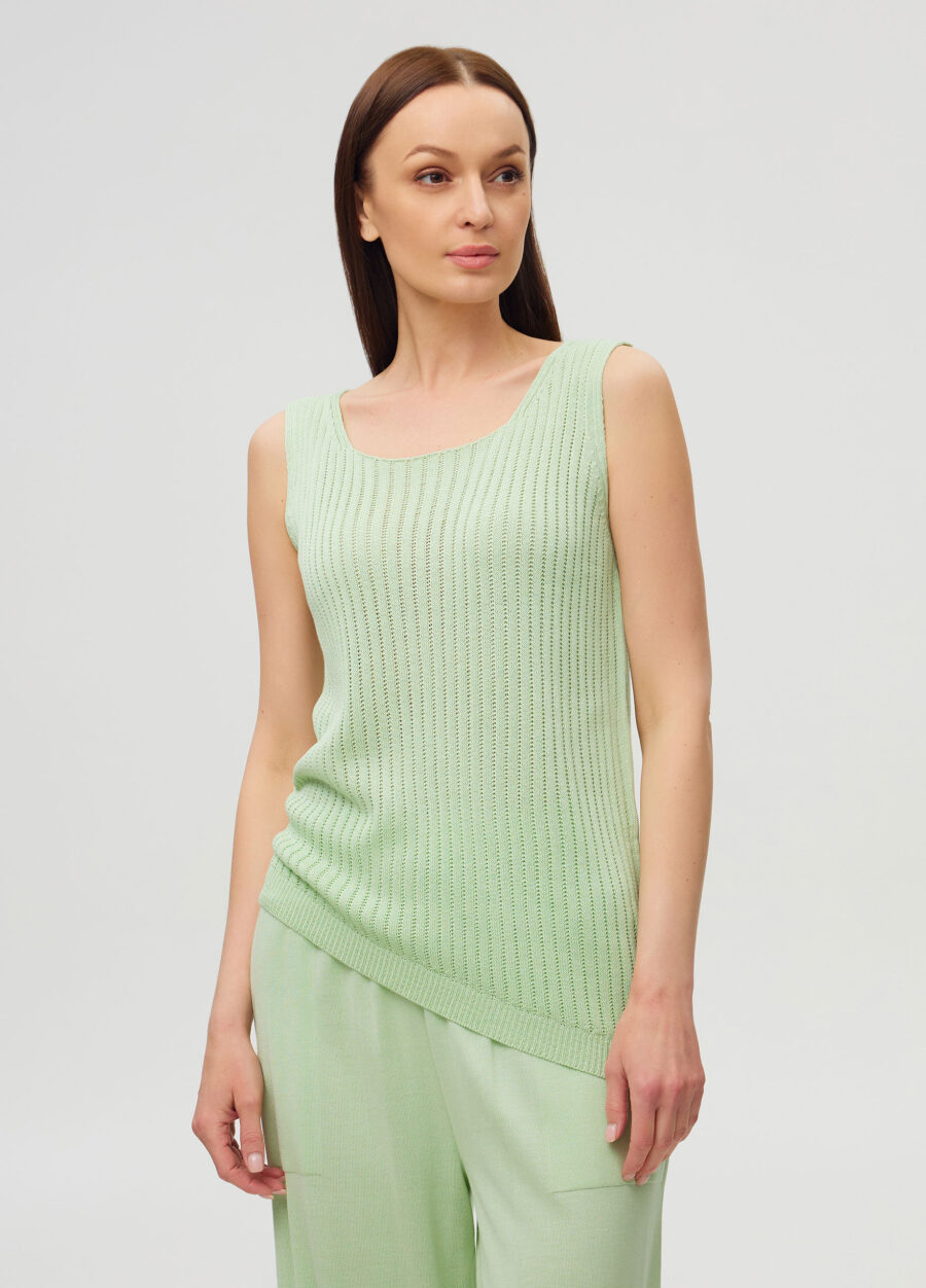 Mint summer T-shirt made of viscose and asymmetrical bottom 5074-Collections_Spring-Summer_1