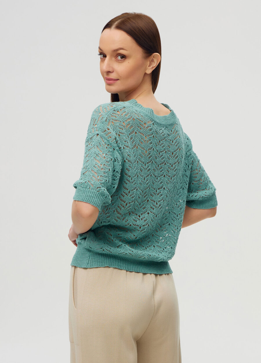 ДЖЕМПЕР ЕВКАЛІПТ літній ажурний з коротким рукавом 5089-Весна-Літо_Футболки та Топи_3