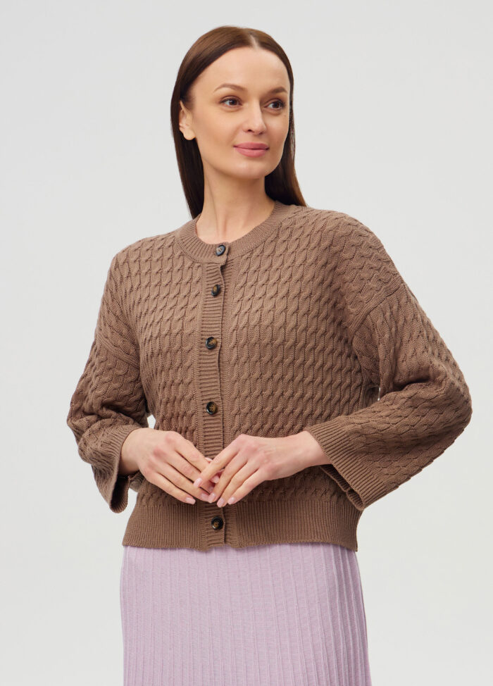 MOCCOA jacket with buttons made of semi-cotton 6001