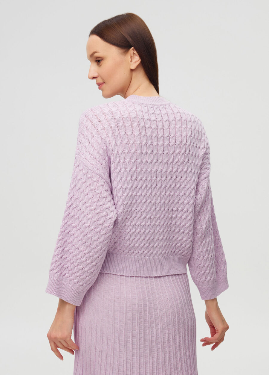 ЖАКЕТ ЛІЛОВИЙ на ґудзиках з напівбавовни 6001-Жакети та Кардигани_Колекції_3