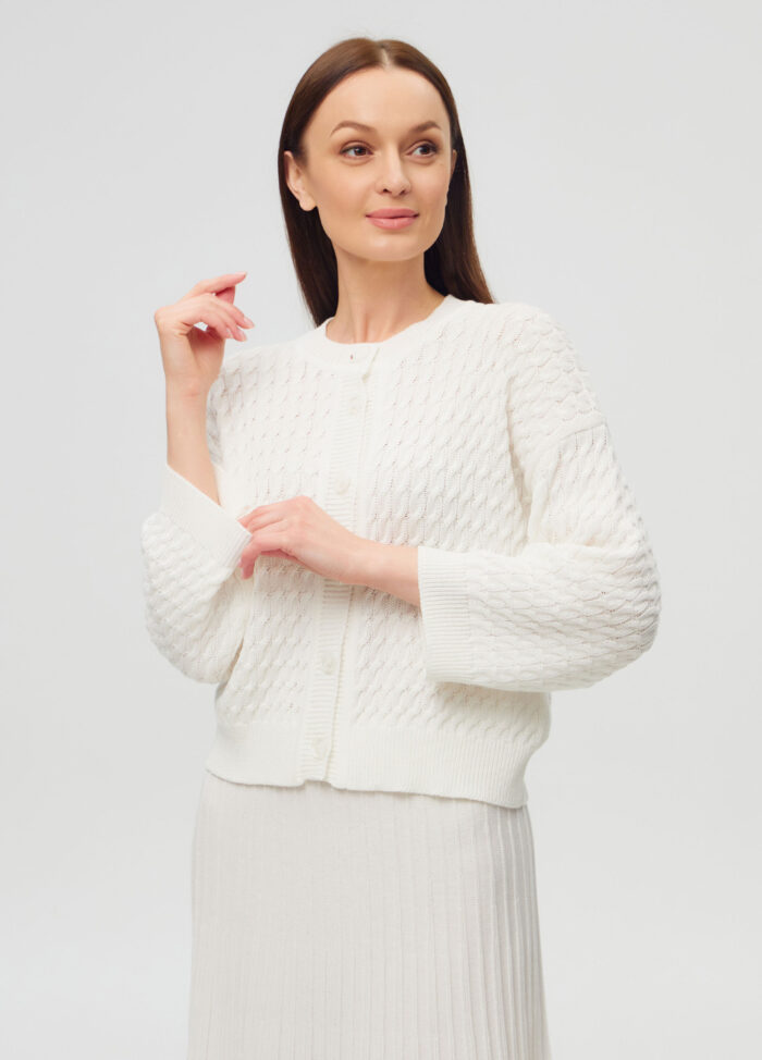 ЖАКЕТ БІЛИЙ на ґудзиках з напівбавовни 6001