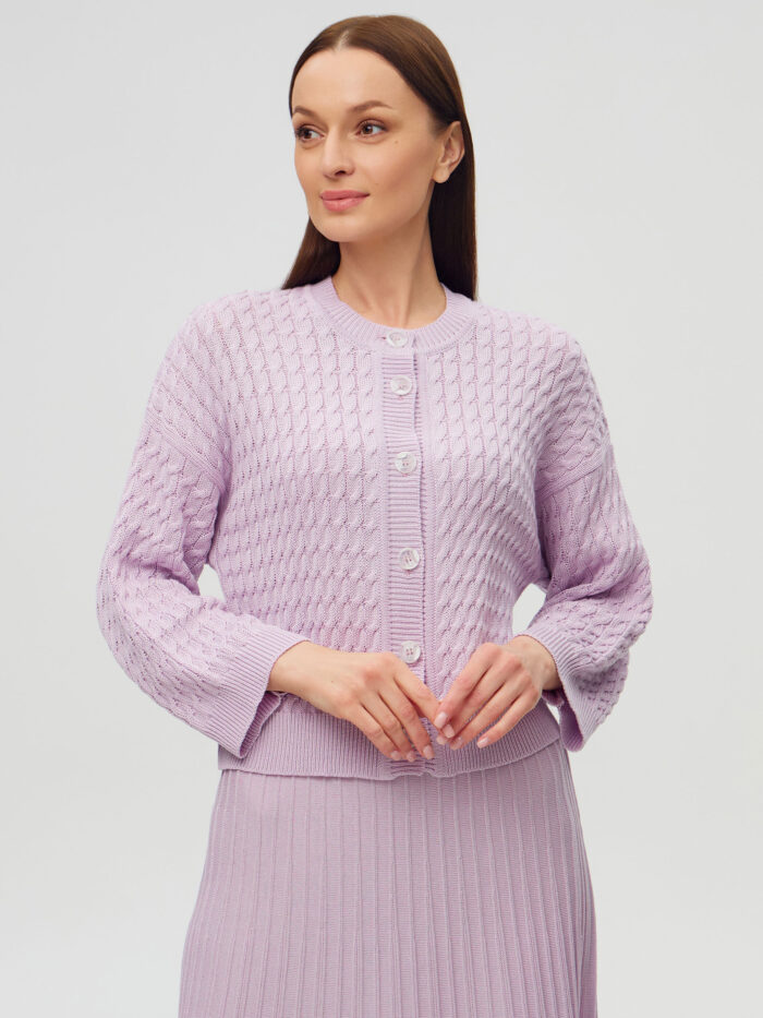 ЖАКЕТ ЛІЛОВИЙ на ґудзиках з напівбавовни 6001