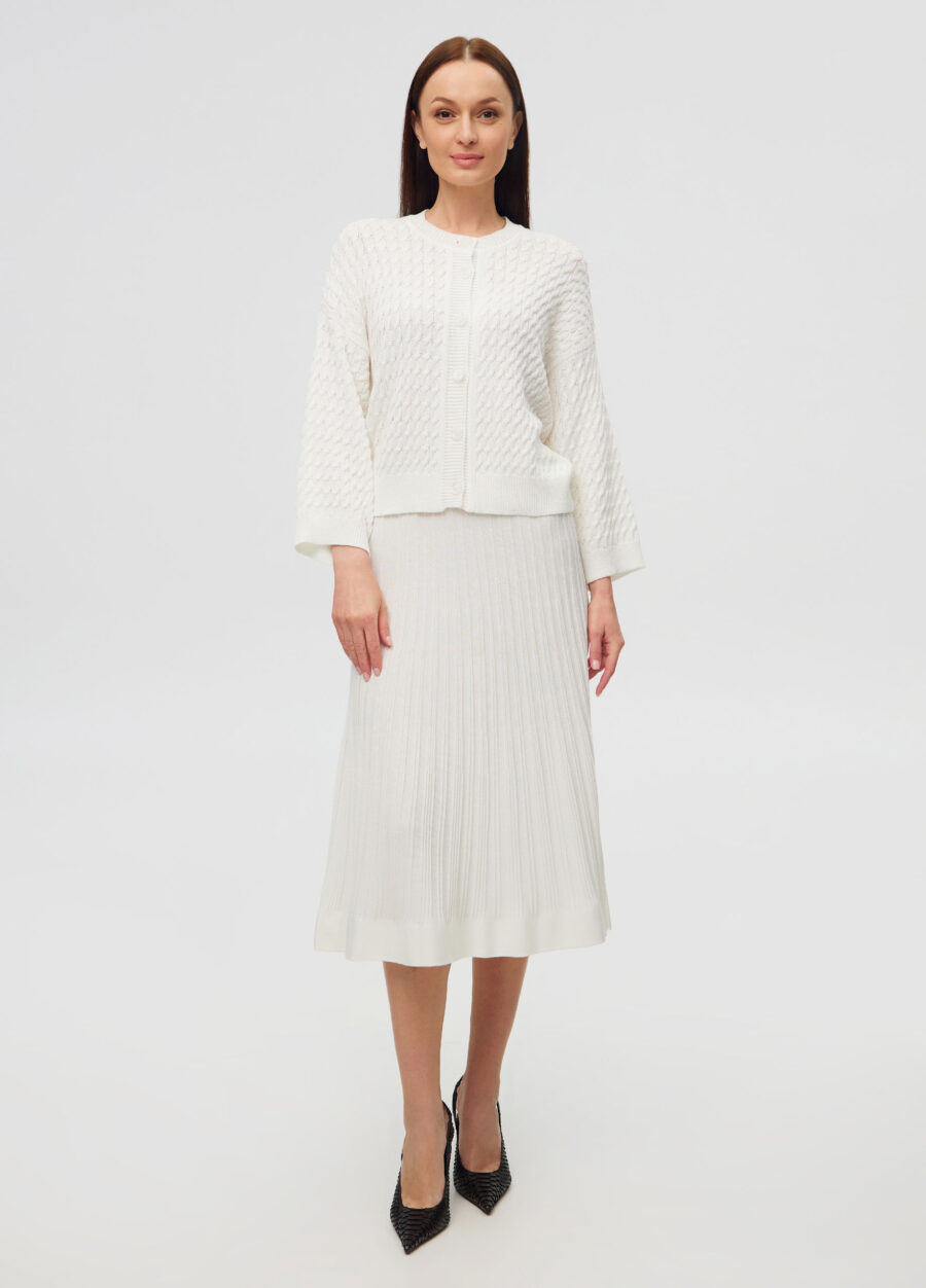 ЖАКЕТ БІЛИЙ на ґудзиках з напівбавовни 6001-Жакети та Кардигани_Колекції_5