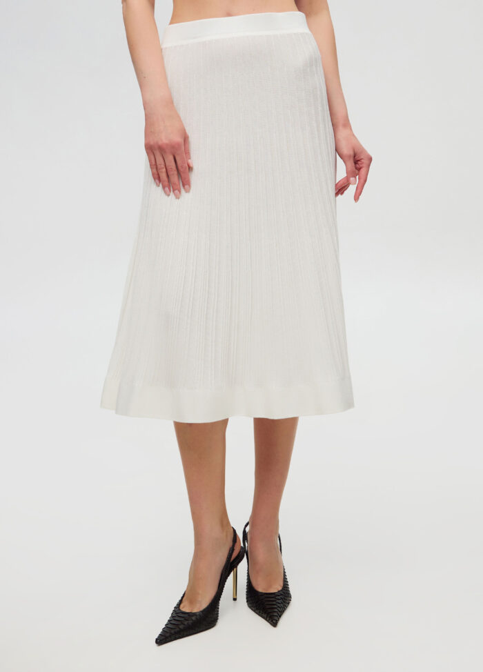 СПІДНИЦЯ БІЛА міді з бавовни А силуету 6006