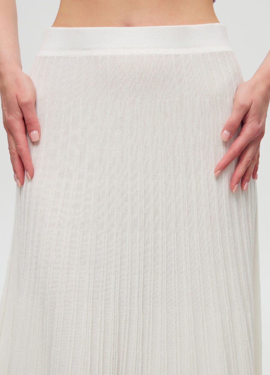 СПІДНИЦЯ БІЛА міді з бавовни А силуету 6006-Спідниці_Весна-Літо_2