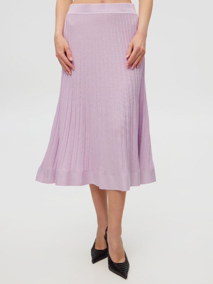 СПІДНИЦЯ ЛІЛОВА міді з бавовни А силуету 6006