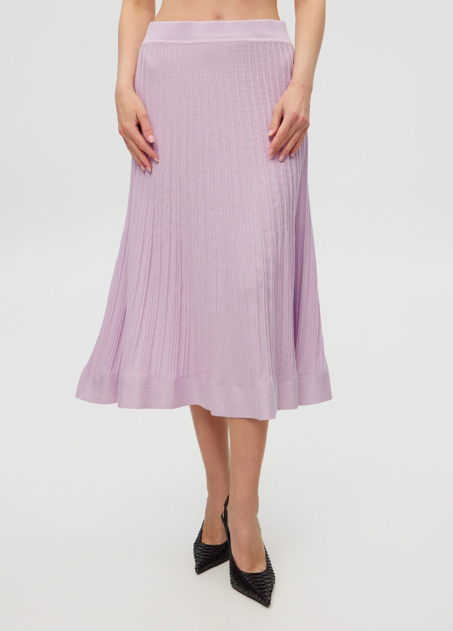 СПІДНИЦЯ ЛІЛОВА міді з бавовни А силуету 6006-Колекції_Одяг_1