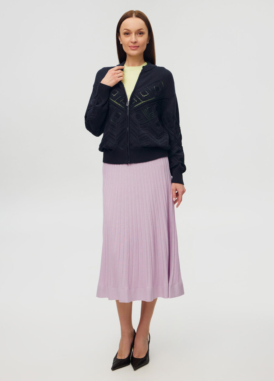 ЖАКЕТ СИНИЙ на молнии из полушерсти 6007-Весна-Лето_Жакеты и Кардиганы_5