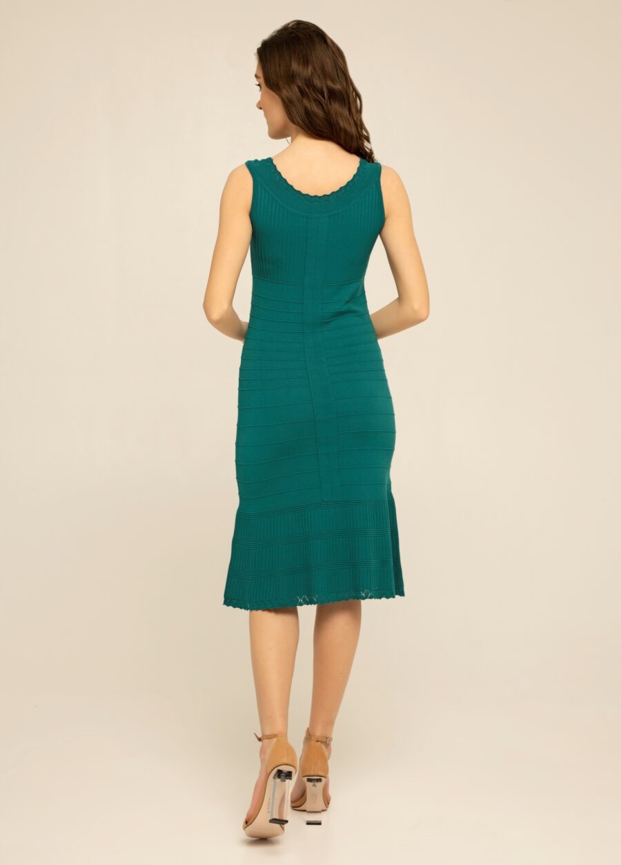Платье ЗЕЛЕНОЕ миди из вискозы 9058-Весна-Лето_Одежда_3