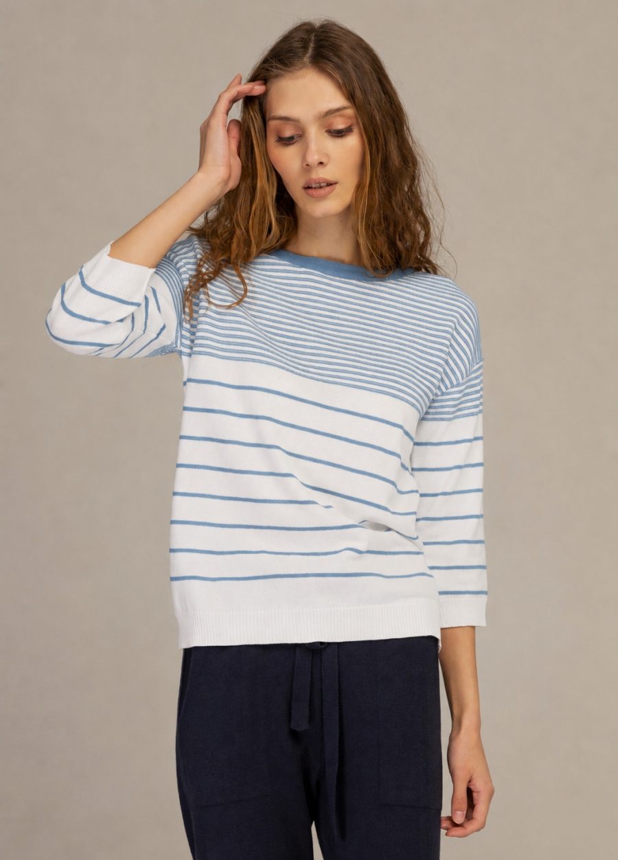 (Копія)JAMPER WHITE with blue stripes 0001-Ready to Wear_Spring-Summer_2