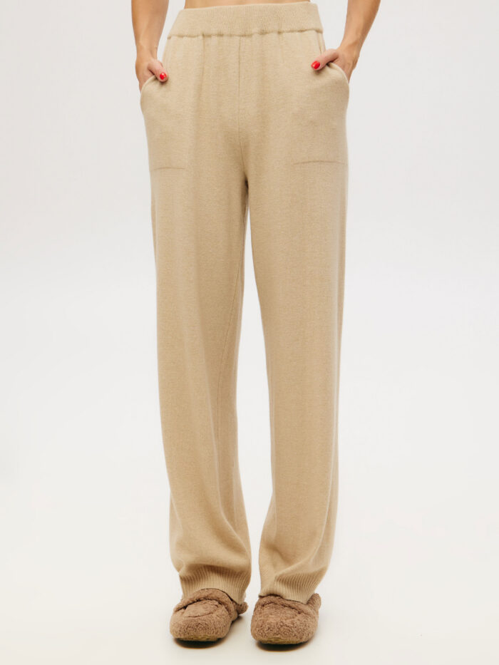 TROUSSERS BEIGE straight-leg with pockets 4088