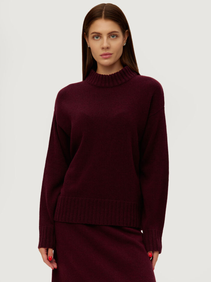 JUMPER BURGUNDY lamb's wool 6030