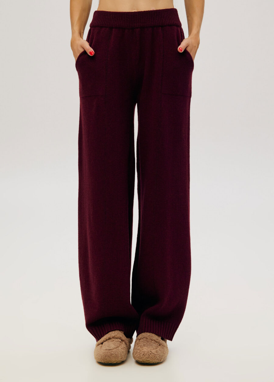 TROUSERS BURGUNDY cable knit eith pockets 6032-Collections_Fall-Winter_1