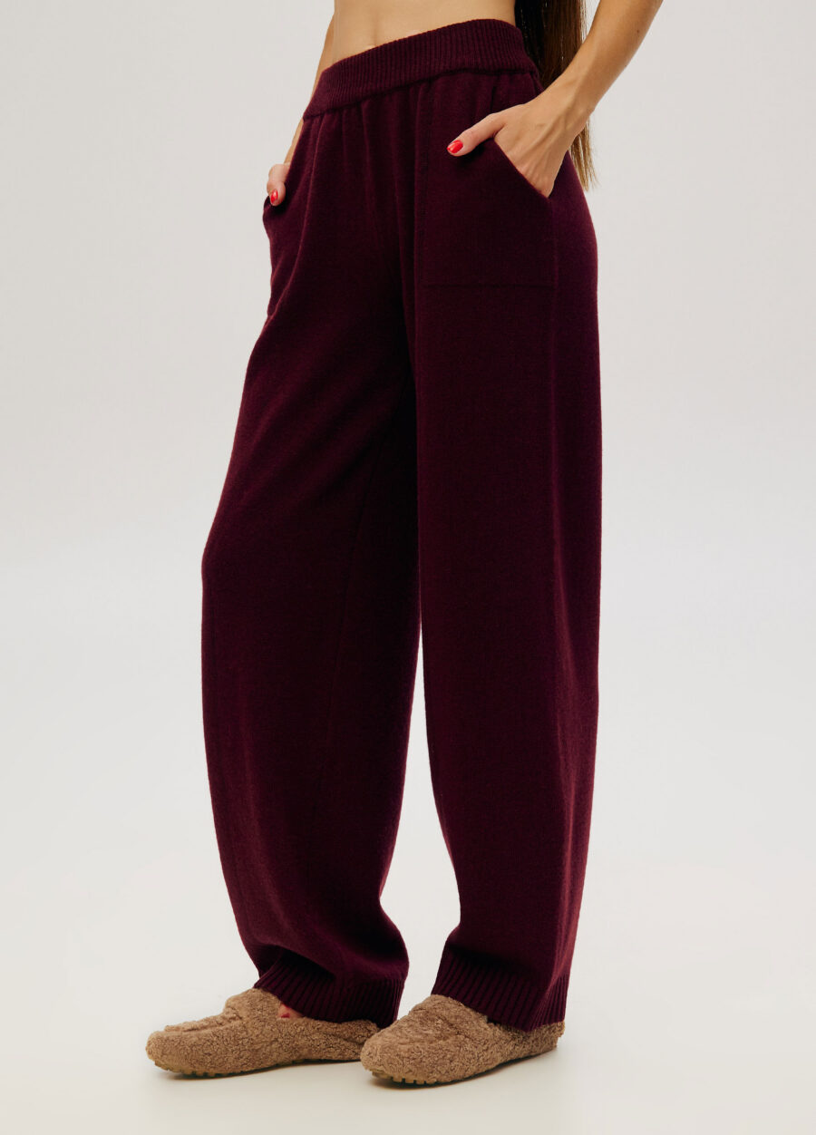 TROUSERS BURGUNDY cable knit eith pockets 6032-Collections_Fall-Winter_4