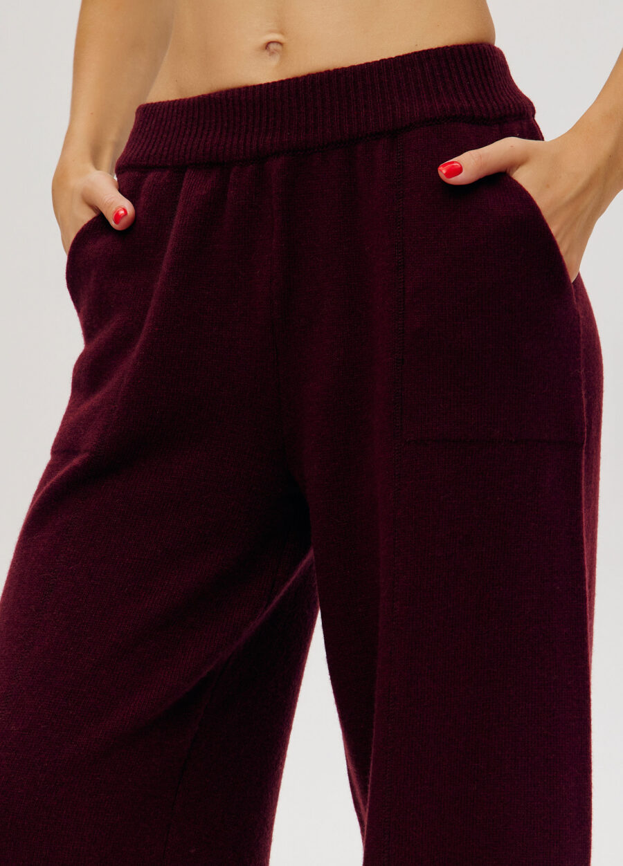 TROUSERS BURGUNDY cable knit eith pockets 6032-Collections_Fall-Winter_2